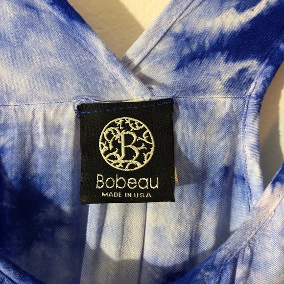 Bobeau Tie Dye Racer Back Tank in Blue White Sz M - Picture 6 of 8